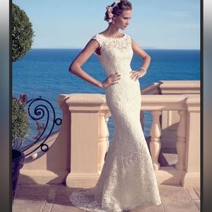 Casablanca Bridal 2183 Lace Cap Sleeve Wedding Dress
